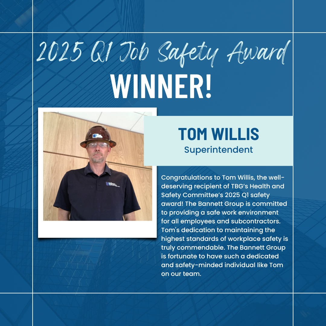 Safety Raffle Winner Q1 2025 Job Safety Award Winner Recognized |The Bannett Group