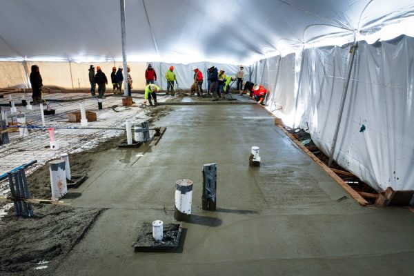 tented slab pour