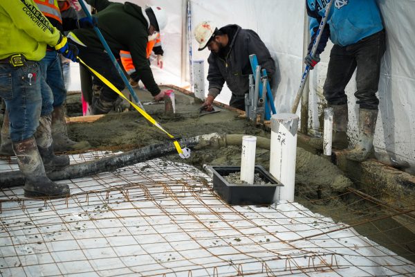 tented slab pour