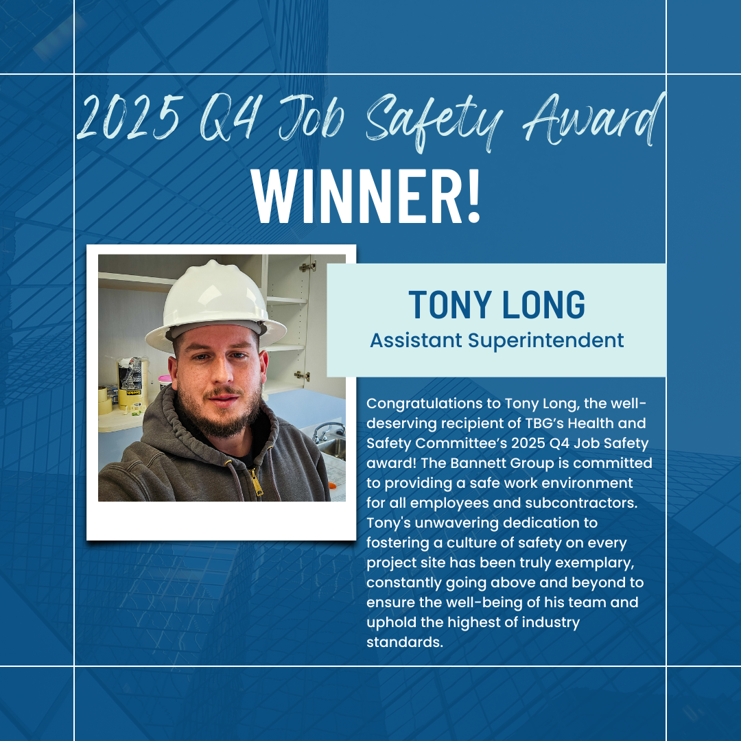 Safety Raffle Winner Q4 2025 Job Safety Award Winner Recognized |The Bannett Group
